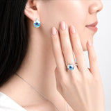 Windmill Grace Stud Earrings Blue Modeling - Shen Yun Collections