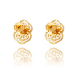 Blissful Ruyi Stud Earrings Side Back - Shen Yun Collections