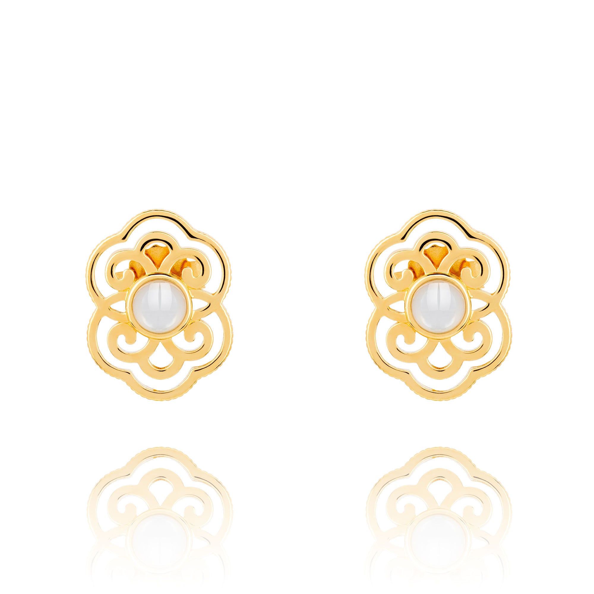 Blissful Ruyi Stud Earrings - Shen Yun Collections
