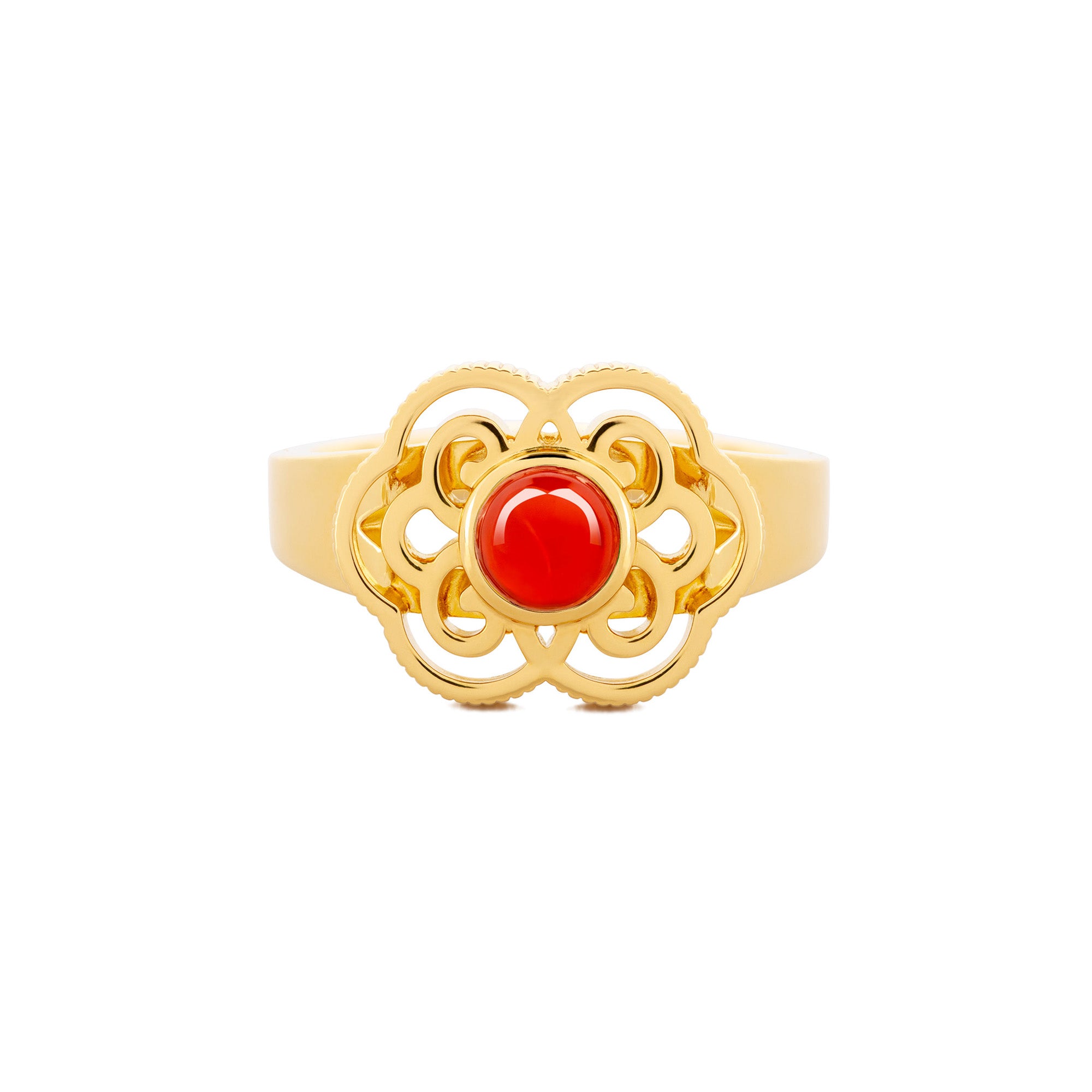 Blissful Ruyi Ring Carnelian - Shen Yun Collections