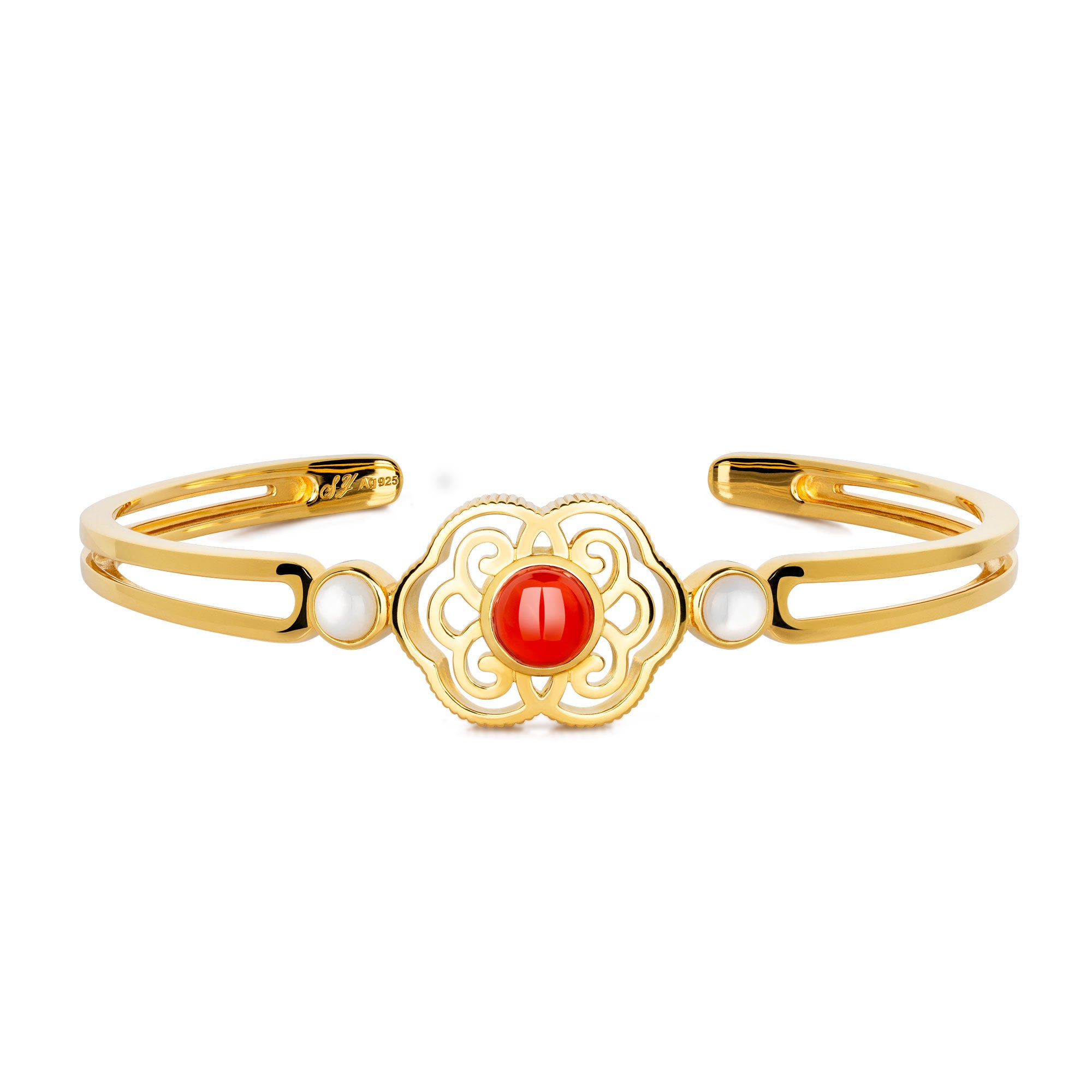 Blissful Ruyi Bangle Carnelian - Shen Yun Collections