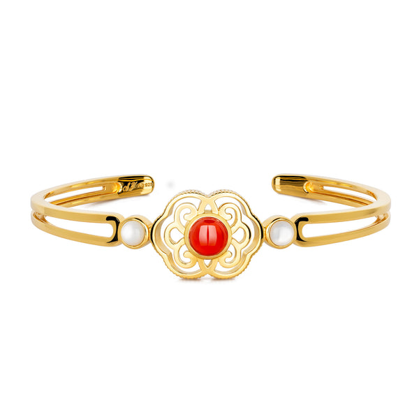 Blissful Ruyi Bangle Carnelian - Shen Yun Collections