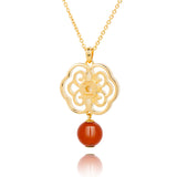 Blissful Ruyi Necklace Carnelian Back - Shen Yun Collections