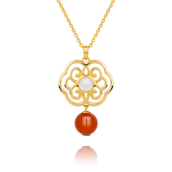 Blissful Ruyi Necklace Carnelian - Shen Yun Collections