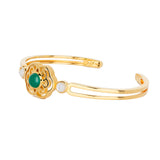 Blissful Ruyi Bangle Green Agate Side - Shen Yun Collections