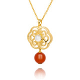 Blissful Ruyi Necklace Carnelian Side - Shen Yun Collections