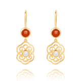 Blissful Ruyi Hook Earrings Carnelian - Shen Yun Collections