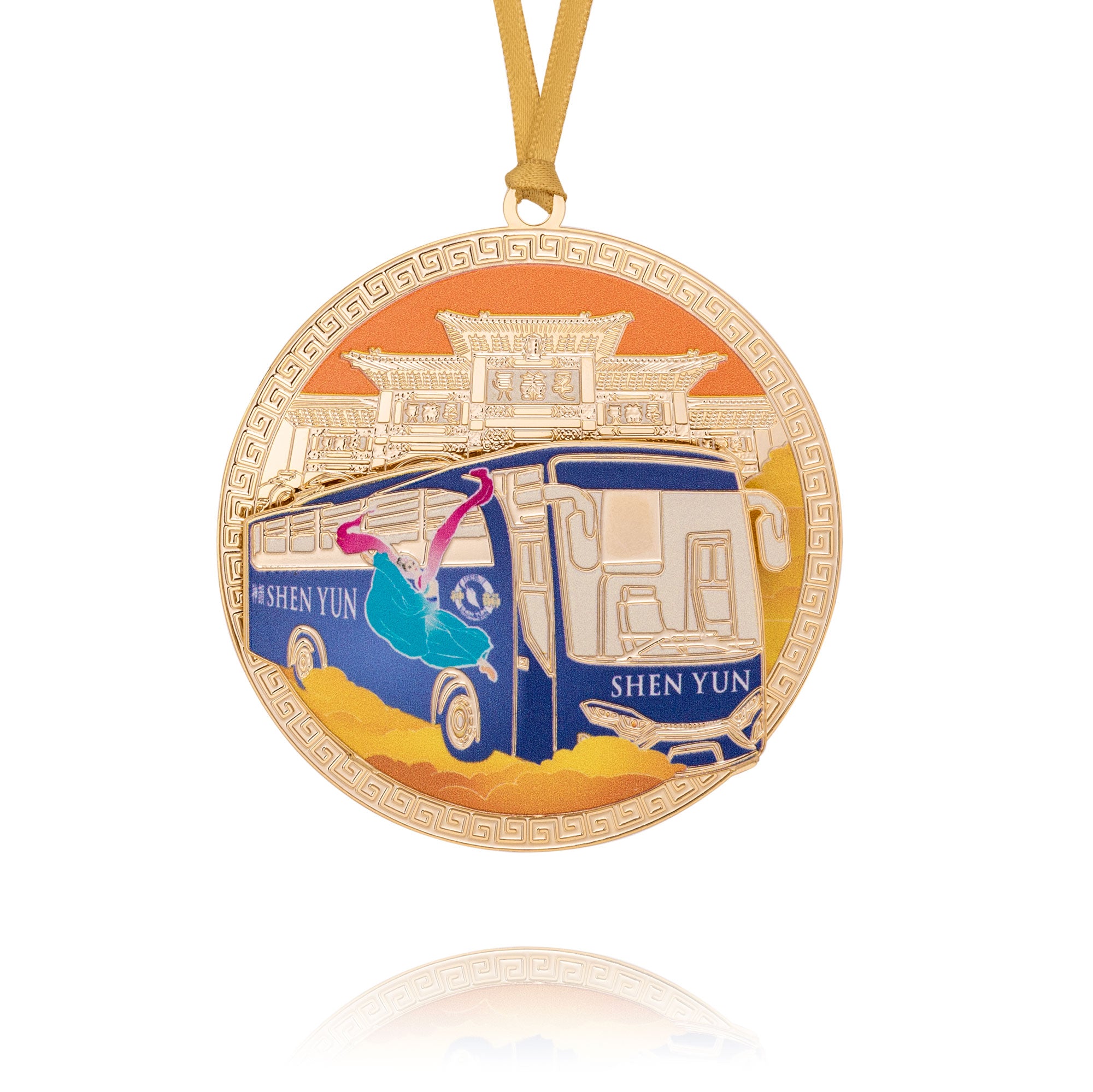 Shen Yun Tour Bus 3D Ornament Front View - Shen Yun Collections