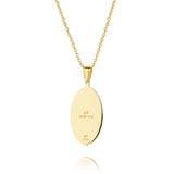 Zhen Shan Ren Words Pendant 14kt Yellow Gold with Blue Mother of Pearl Back - Shen Yun Collections