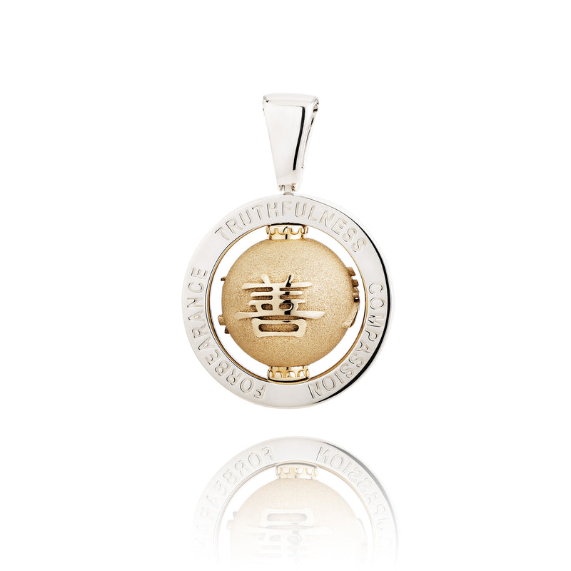 Zhen Shan Ren Timeless Heritage Pendant 14kt Yellow Gold with Silver Accent