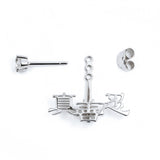 Zhen Shan Ren Words Silver Earrings Details - Shen Yun Collections
