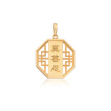 Zhen Shan Ren Wondrous Bliss Charm Gold 16mm Front | Shen Yun Collections