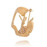 Fan Dance Brooch Gold Side View - Shen Yun Collections