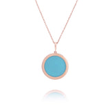Divine Grace Pendant 18kt Rose Gold with Turquoise Back View | Shen Yun Collections 