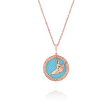 Divine Grace Pendant 18kt Rose Gold with Turquoise Front View | Shen Yun Collections 