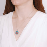 Falun Enamel Teal Pendant Silver Model Image | Shen Yun Collections 