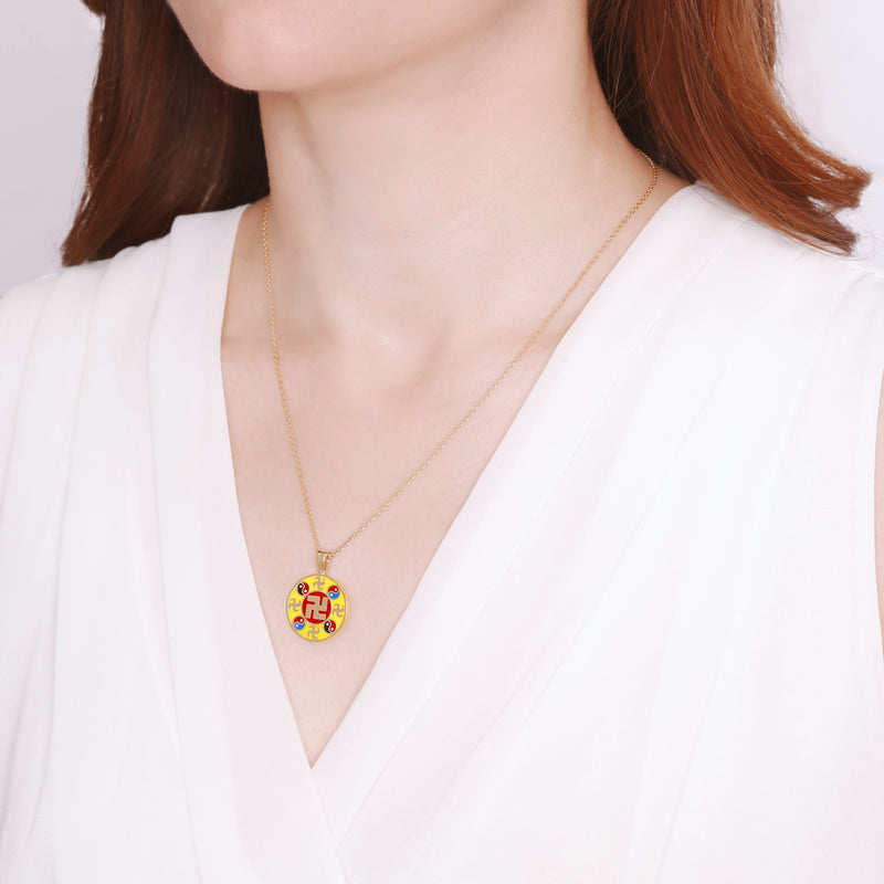 Falun Enamel Yellow Pendant | Shen Yun Collections 