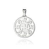 Falun Pendant 18kt White Gold 22mm Front View | Shen Yun Collections 