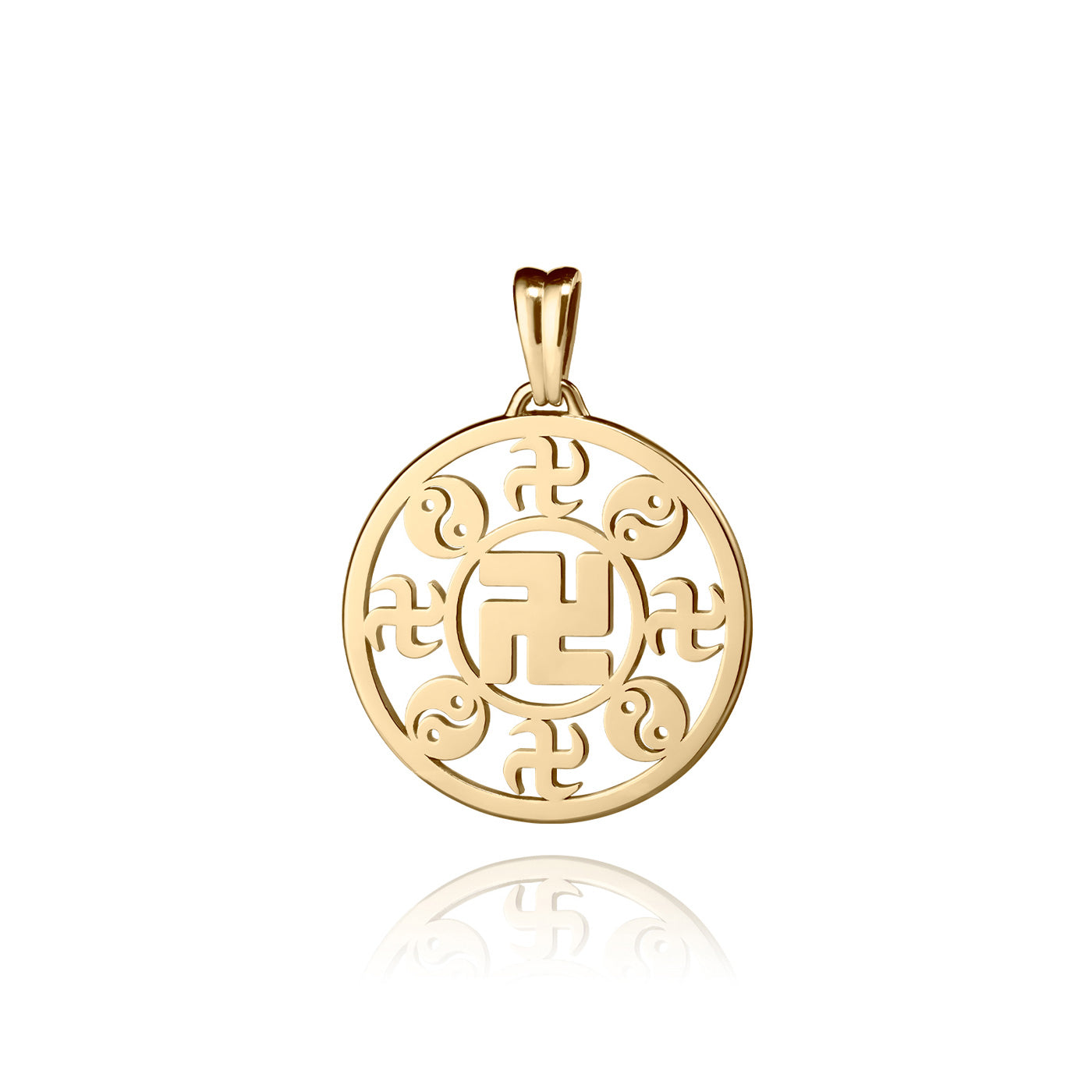 Falun Pendant 18kt Yellow Gold 17mm Front Image | Shen Yun Collections 