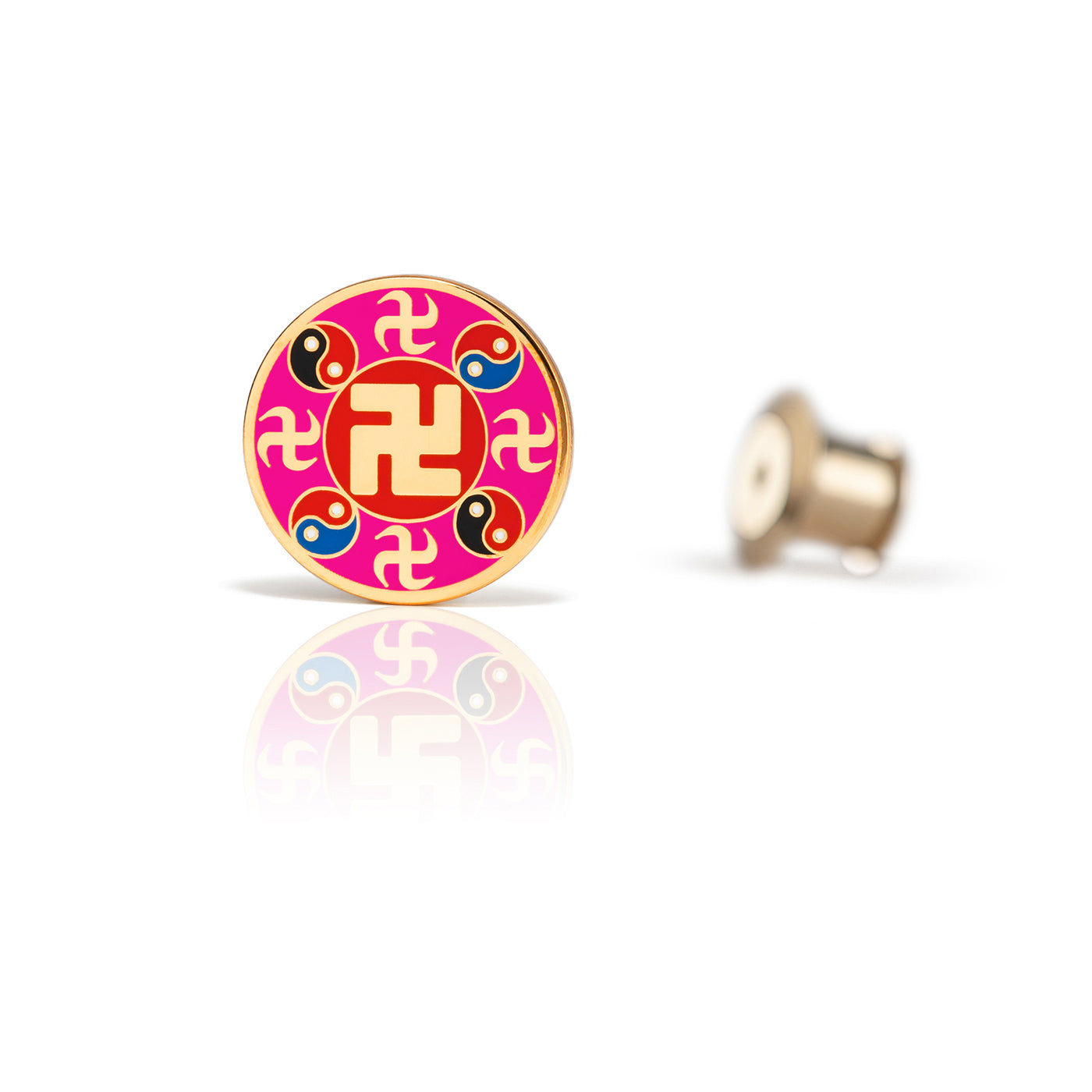 Falun Pins Pink Small Front View | Shen Yun Collections