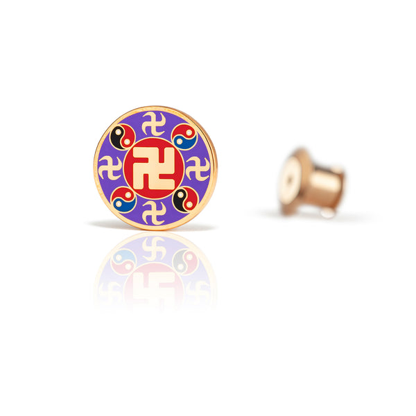 Falun Pins Purple Small Front View | Shen Yun Collections