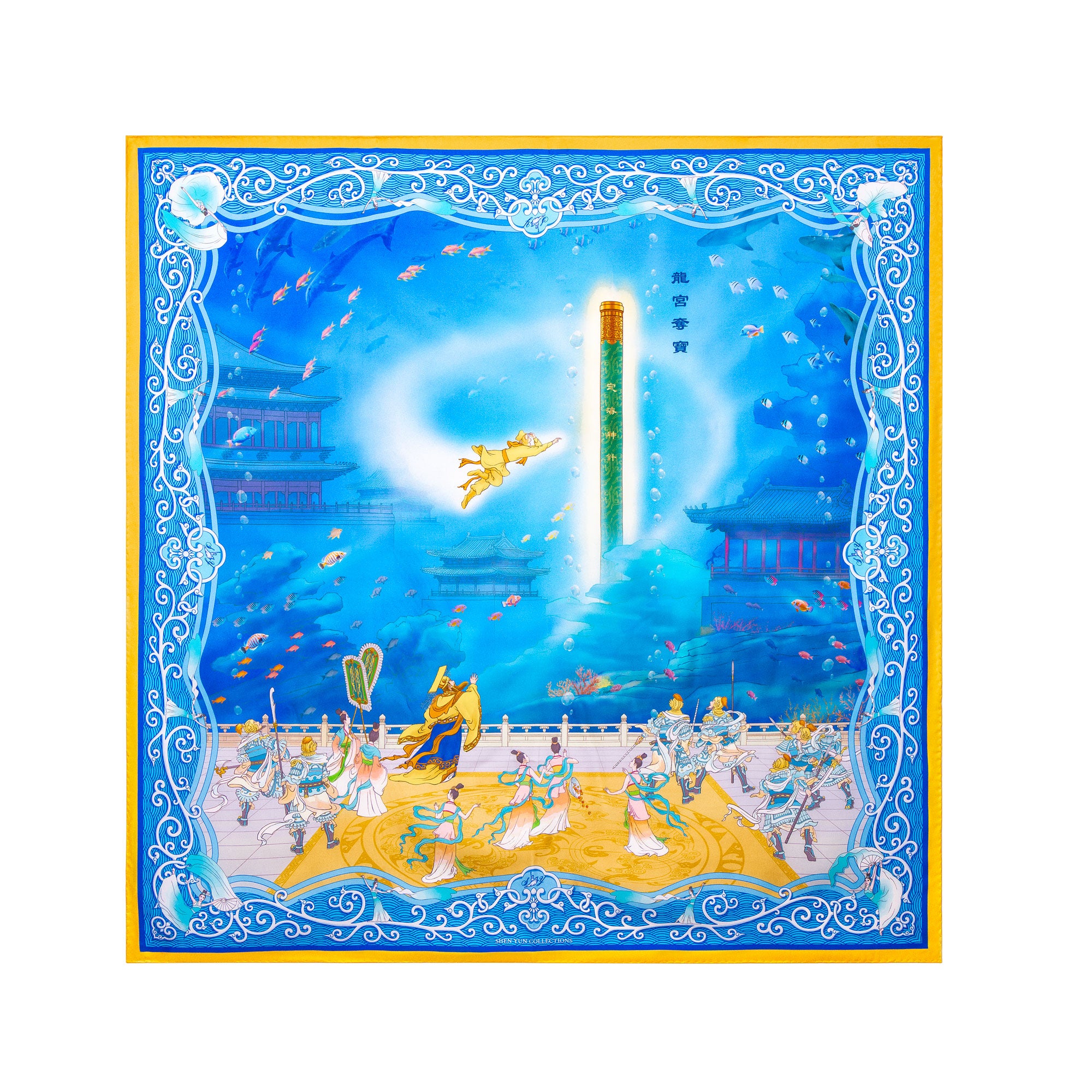 Monkey King and the Dragon Palace Silk Scarf - Shen Yun Collections
