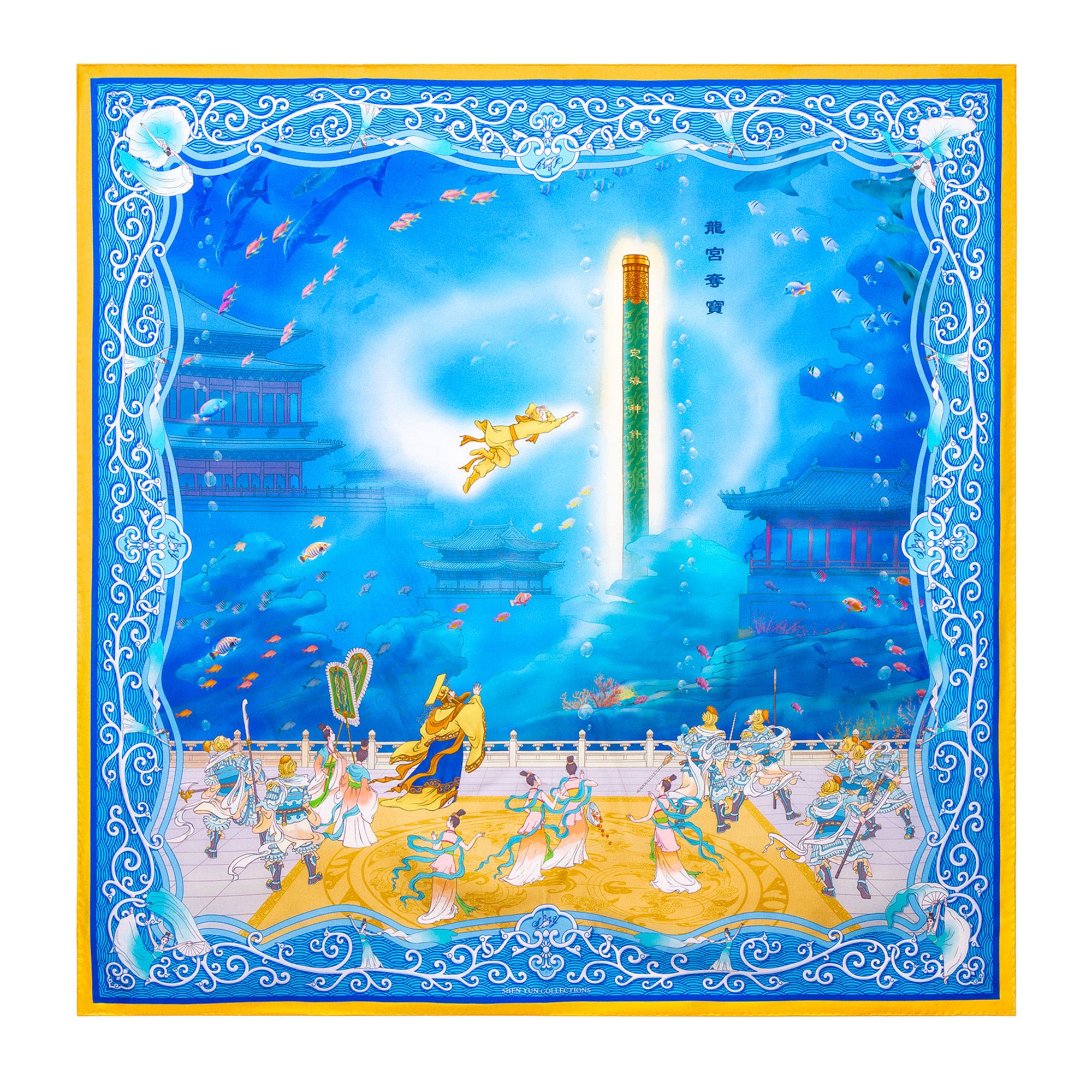 Monkey King and the Dragon Palace Silk Scarf