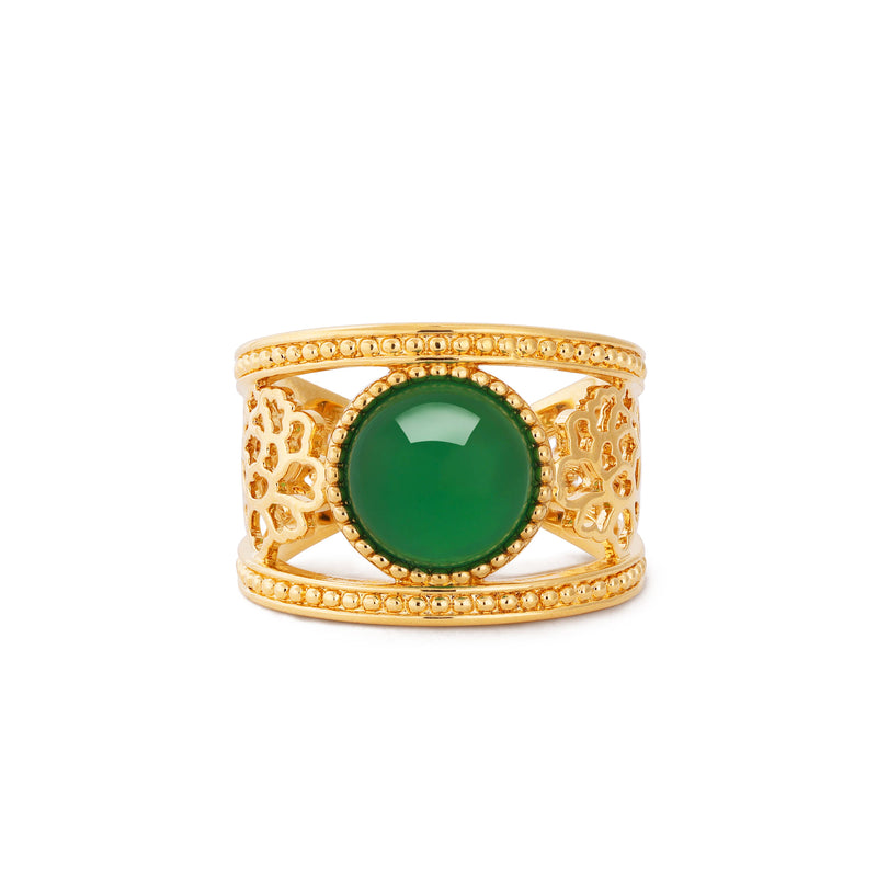 Golden Tang Peony  Peony Ring  Green | Shen Yun Collections