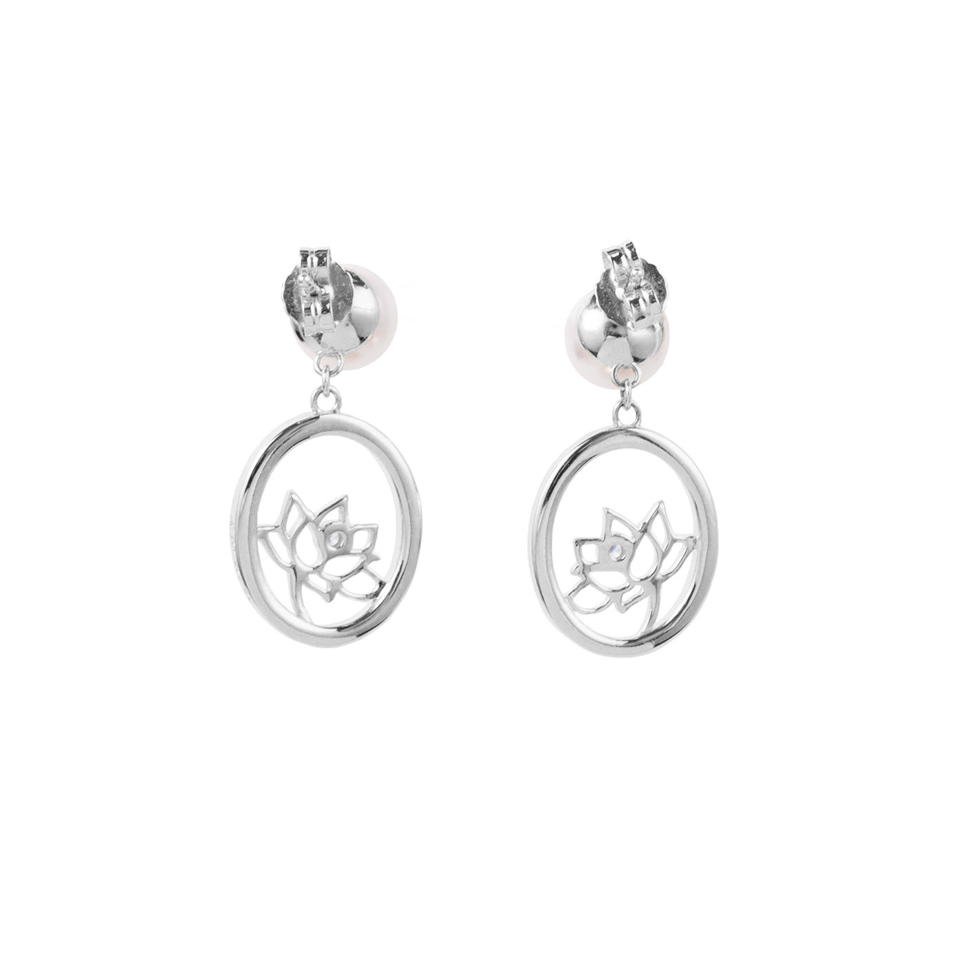Lotus Fairies Drop Earrings Silver | Shen Yun Collections