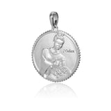 The Legendary Mulan Charm Silver 25mm Front Side View - Shen Yun Collections