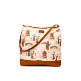 Lantern Grace Tote Bag Beige Front View | Shen Yun Collections