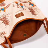 Lantern Grace Tote Bag Beige Inside View | Shen Yun Collections