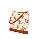 Lantern Grace Tote Bag Beige Side View | Shen Yun Collections