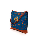 Lantern Grace Tote Bag Blue Side View | Shen Yun Collections