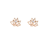 Lotus Fairies Earrings Rose Gold With Stone Small Flower | Shen Yun Collections 