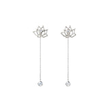 Lotus Fairies Earrings Silver With Stone | Shen Yun Collections 