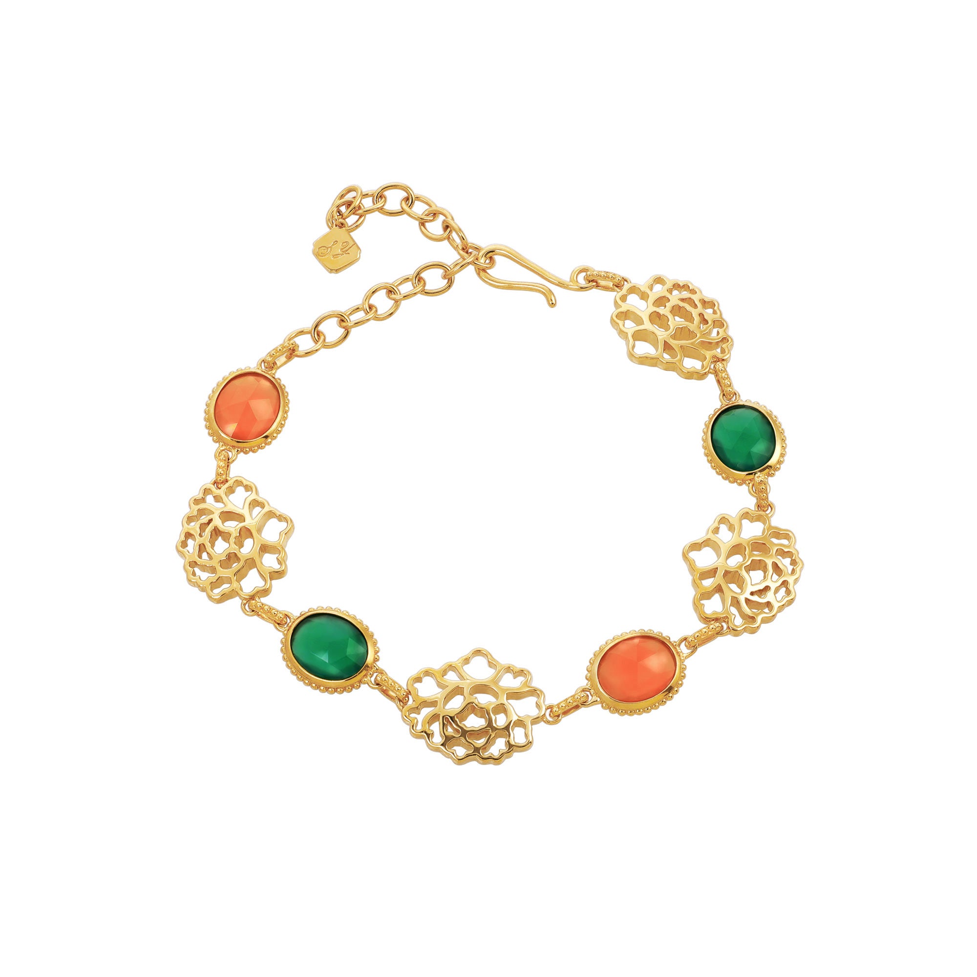 Majestic Tang Peony Bouquet Bracelet Gold Vermeil  | Shen Yun Collections