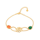Majestic Tang Peony Classic Bracelet Gold Vermeil Front | Shen Yun Collections