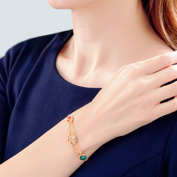 Majestic Tang Peony Classic Bracelet Gold Vermeil Model | Shen Yun Collections