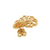 Majestic Tang Peony Earrings Gold Vermeil with Orange Carnelian Back | Shen Yun Collections