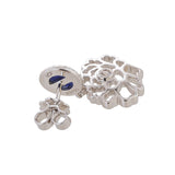 Majestic Tang Peony Earrings Silver with Lapis Back | Shen Yun Collections