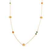 Majestic Tang Peony Long Necklace Gold Vermeil Front | Shen Yun Collections