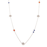 Majestic Tang Peony Long Necklace Silver | Shen Yun Collections