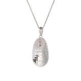Plum Blossom Mosaic Mother of Pearl Necklace Silver