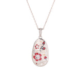 Plum Blossom Mosaic Mother of Pearl Set Silver