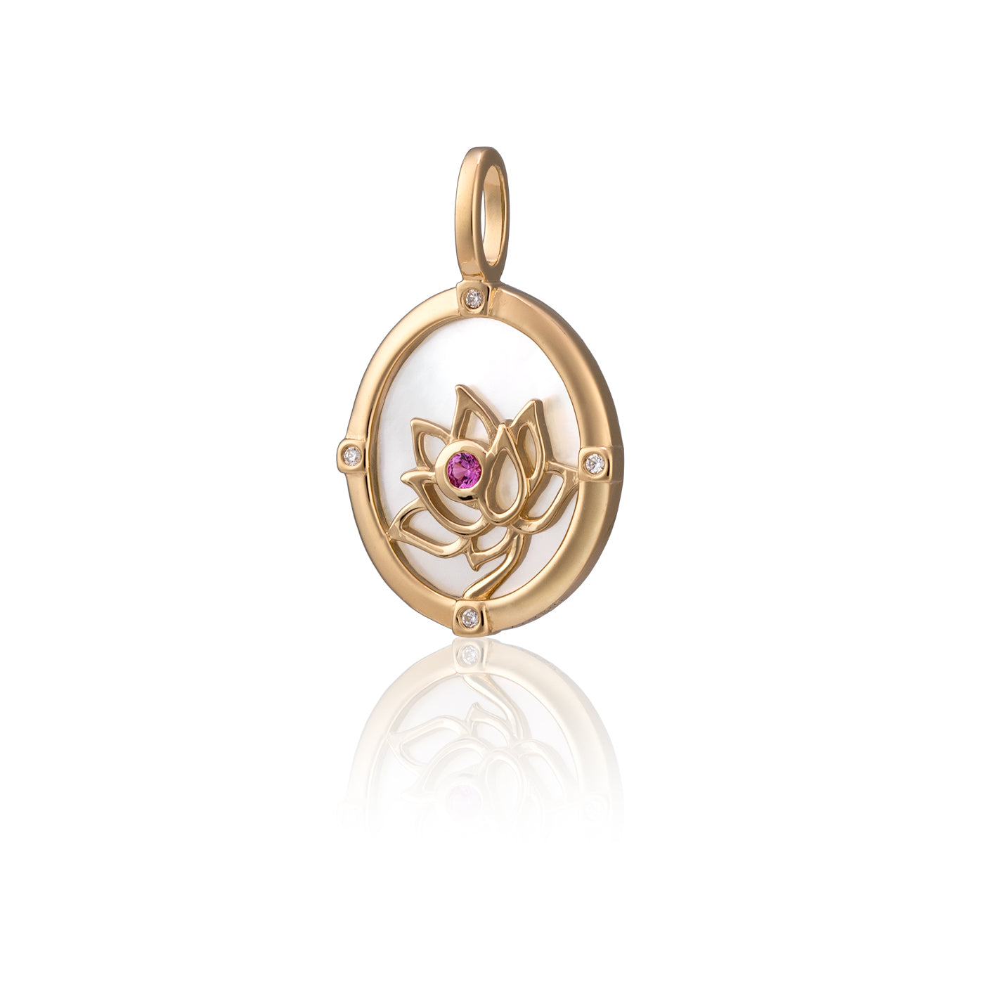 Noble Lotus Charm Gold Front View | Shen Yun Collections