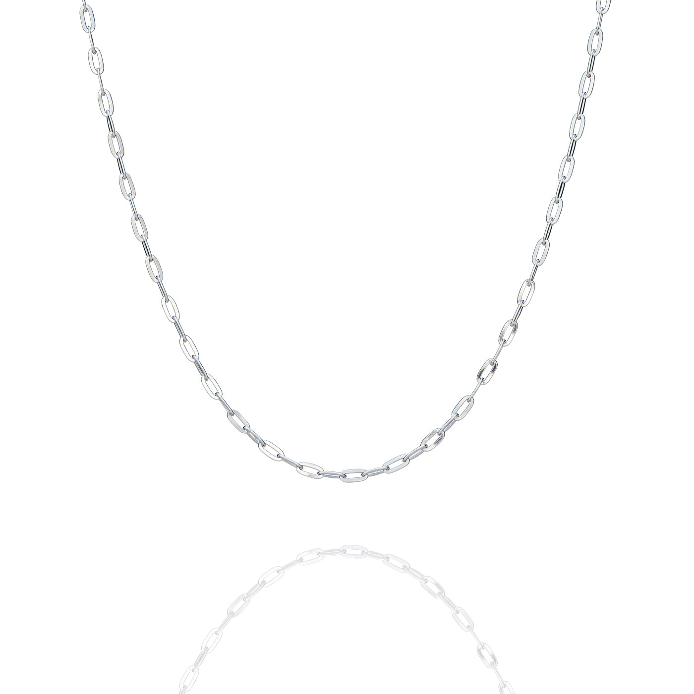 Paperclip Chain Necklace Silver (16”) | Shen Yun Collections 