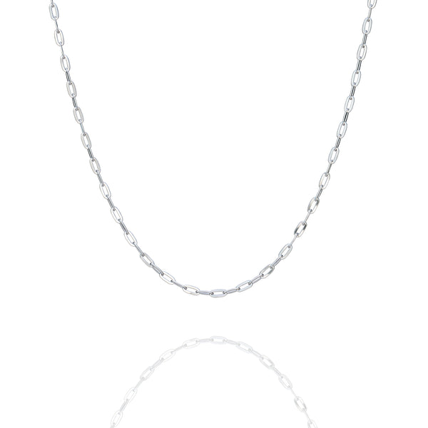 Paperclip Chain Necklace Silver (16”) | Shen Yun Collections 