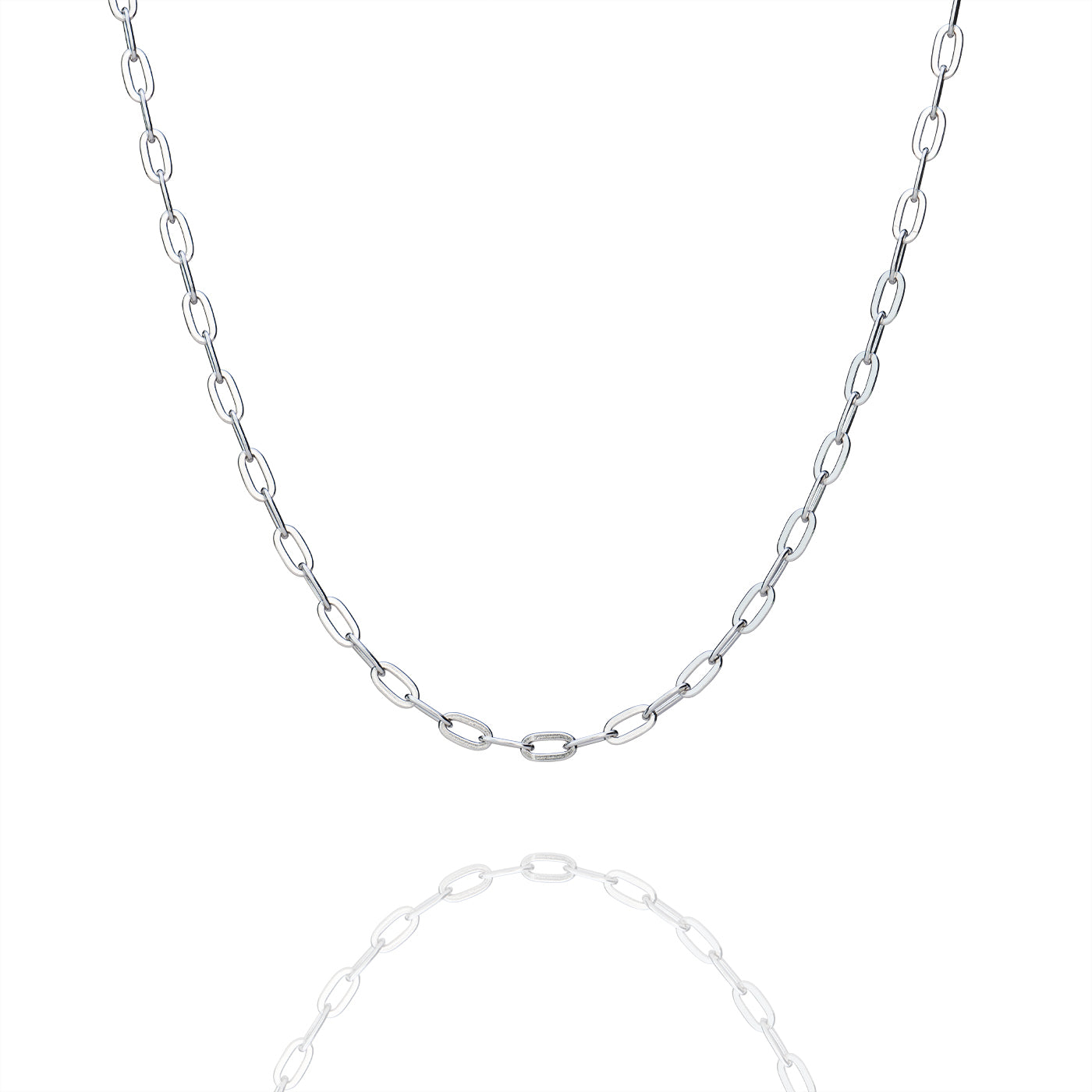 Paperclip Chain Necklace Silver (17”) | Shen Yun Collections 