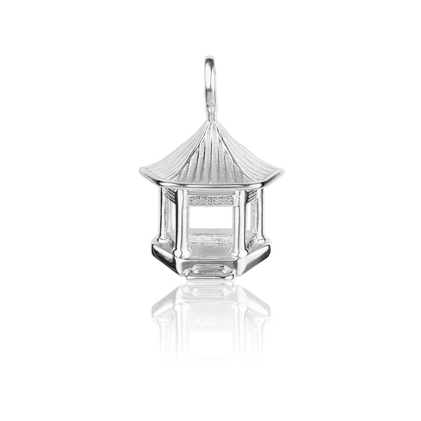 Pavilion Grace Charm Silver Front | Shen Yun Collections